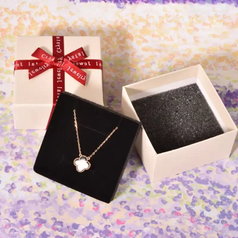 Bracelet Necklace Ring Boxes Rigid Paperboard Glossy Lamination Lid and Base Packaging for Jewelry Gifts 1