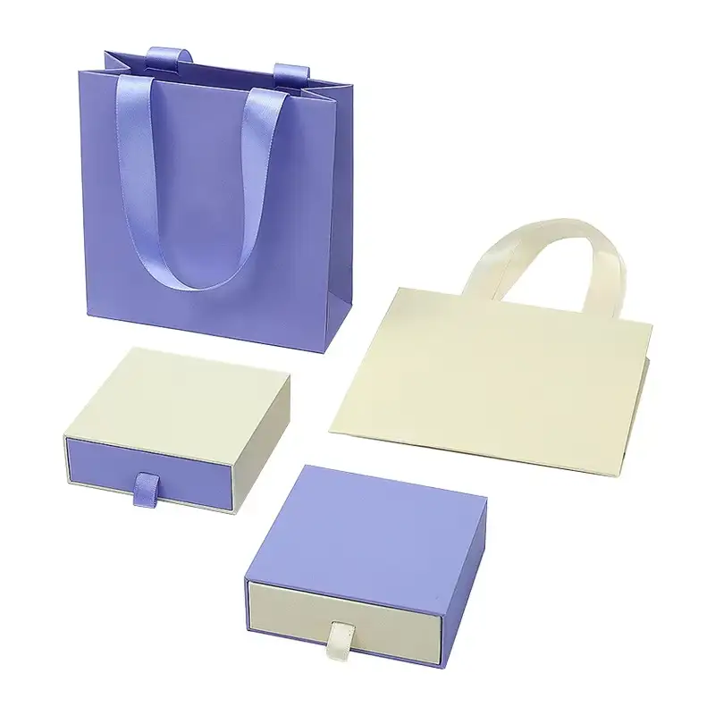 Custom Logo Color Recyclable Elegant Matt Lamination Drawer Shaped Paperboard Gift Packaging Jewelry Box for Men's Necklace 1