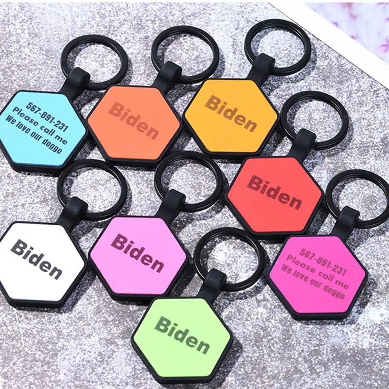 Custom Silicone Pet ID Tag Waterproof Personalized Dog Name Tag Silent Durable 1
