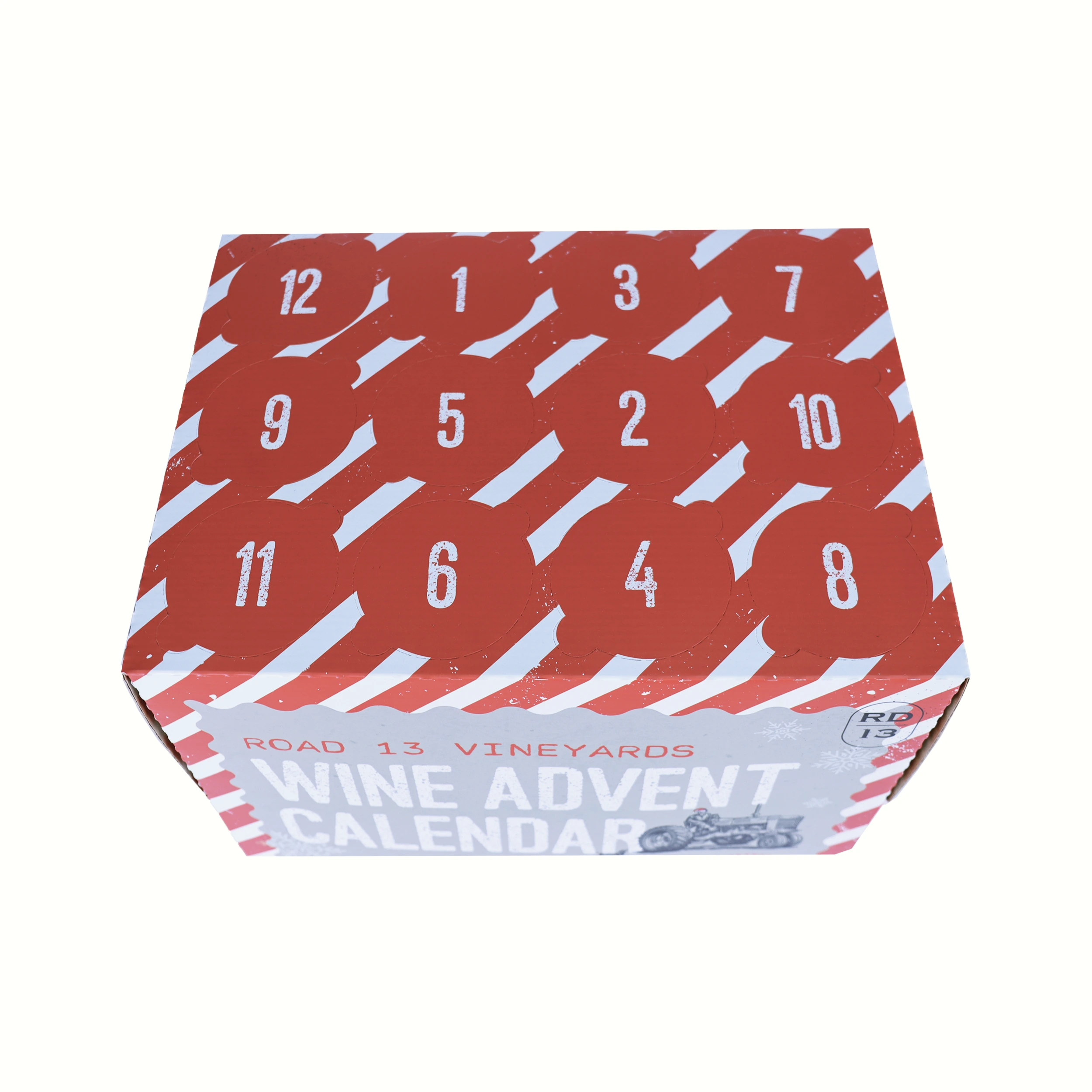 Adventskalender für Wein – Wellpappkarton mit individuell gestalteten Papiertrennern für Mini-Flaschen und -Fläschchen – Packshion Packaging 1