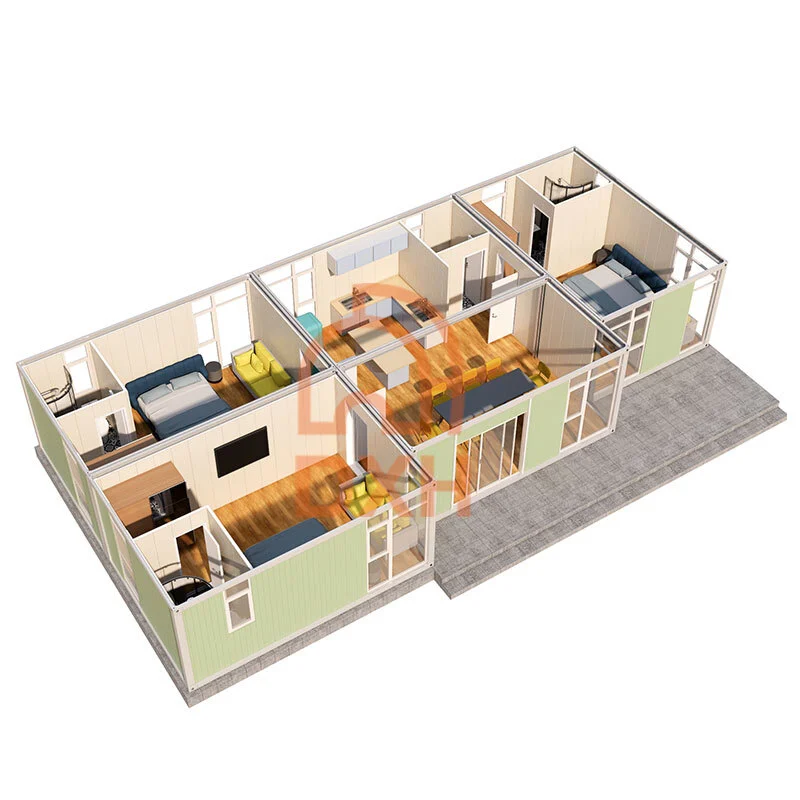 3 υπνοδωματίων-Modular-Container-Σπίτι-με-Μπάνια