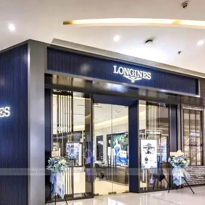 Contemporary Cream Jewelry Retail Display Cabinet With Consultation Table 1