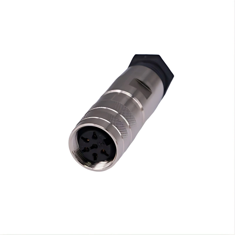 M16 6 Pin Female Straight Circular Connector for Signal and Power Connection ADAMICU 1