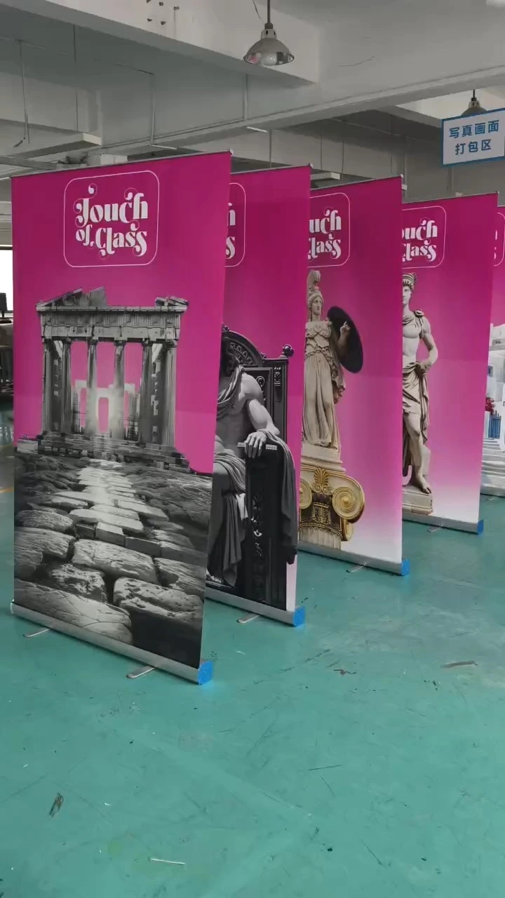 Custom Printed Aluminum Roll up Banner Retractable Roll Down Standee for Exhibition 1