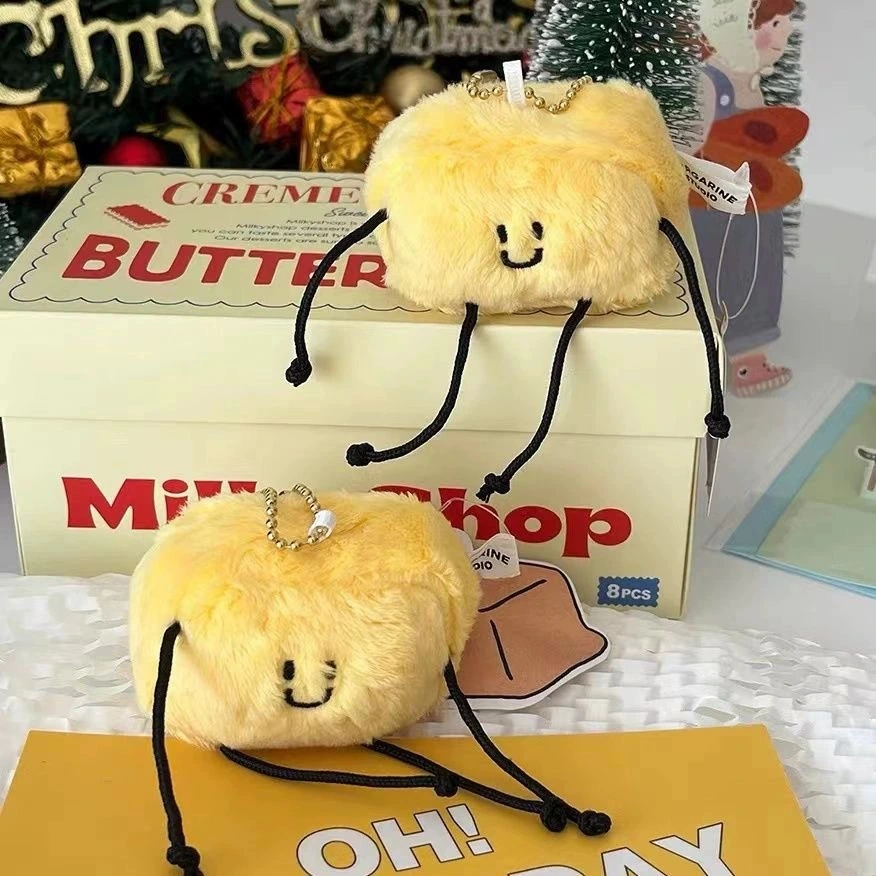 Kawaii Fluffy Toast Plush Keychain, Funny Smiling Bread Bag Charm with Arms & Legs, Cute Food Pendant Gift 1