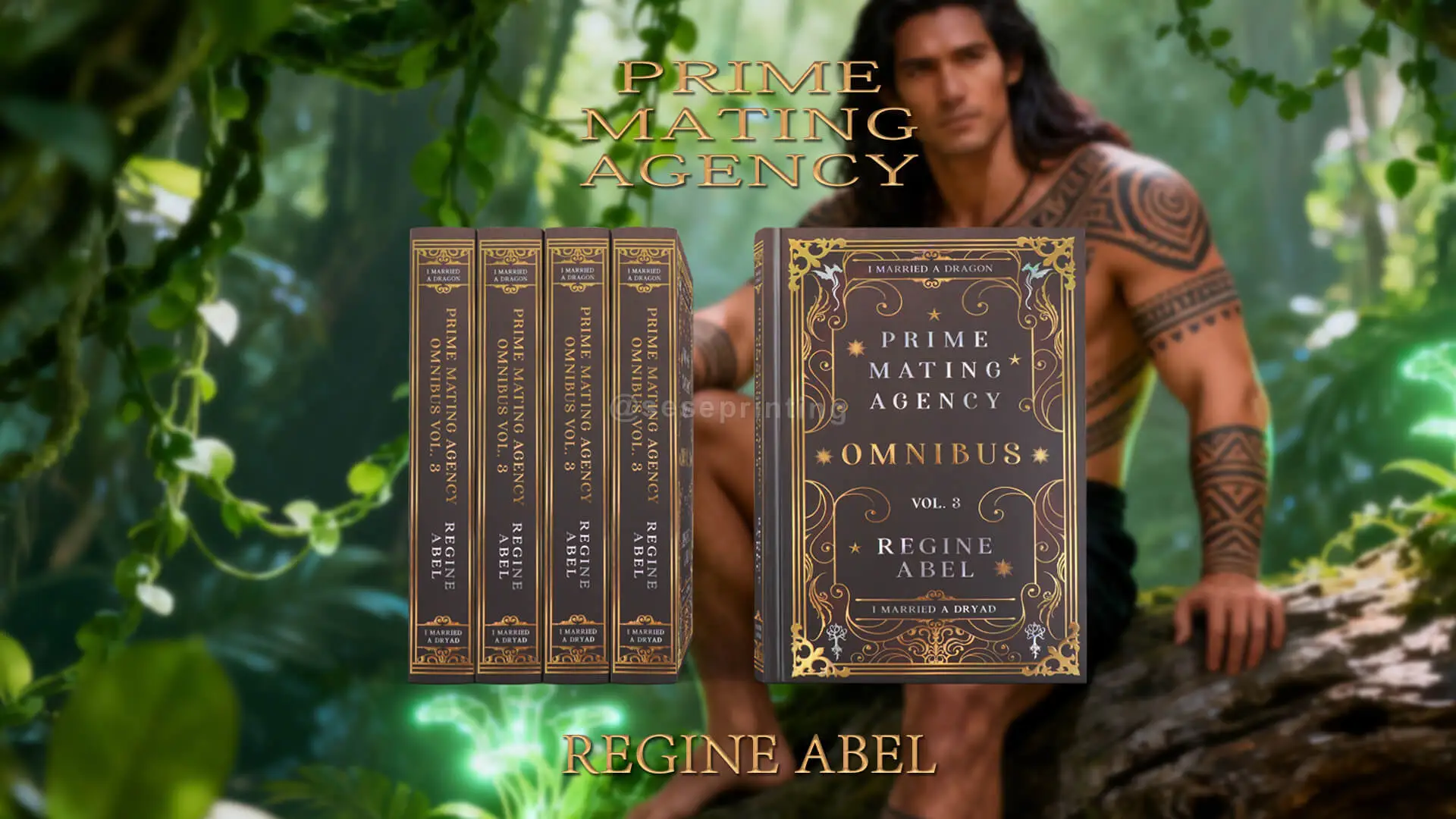 Fantasy Book with Gold Foiling Embossing on Cover, Color Interior, Sprayed Edges, Illustration Endpapers 1