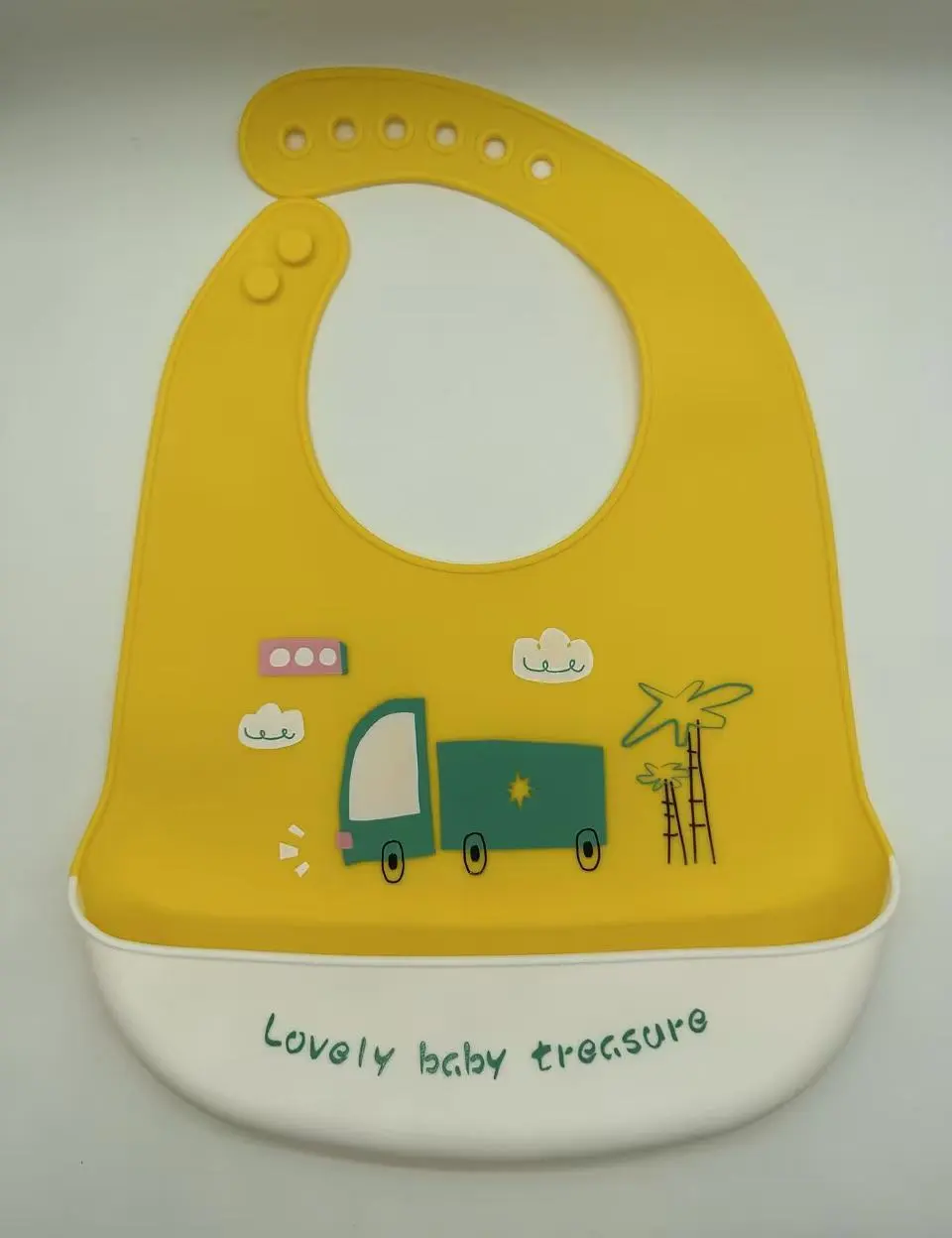 Easy Clean Silicone Baby Bib, Waterproof Oil-Resistant Toddler Feeding Bib, Deep Food Catcher Pocket 1