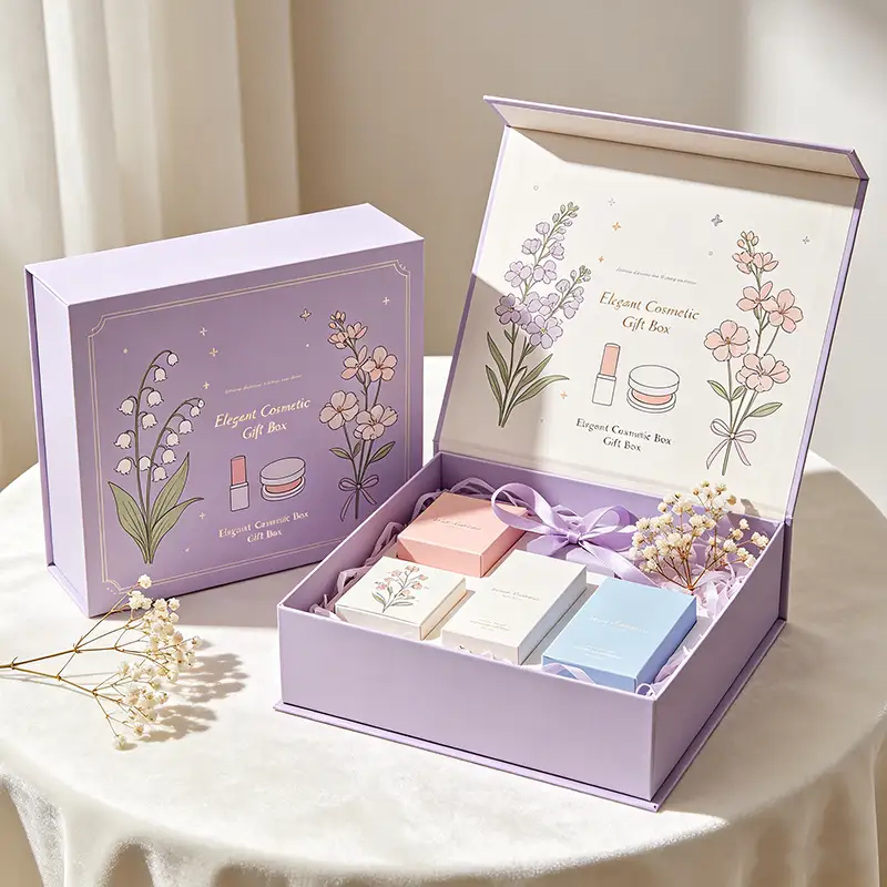 Custom Color Size Recyclable Square Lining Cardboard Packaging Paper Magnetic Clamshell Boxes Matt Lamination for Skin Care Box 1