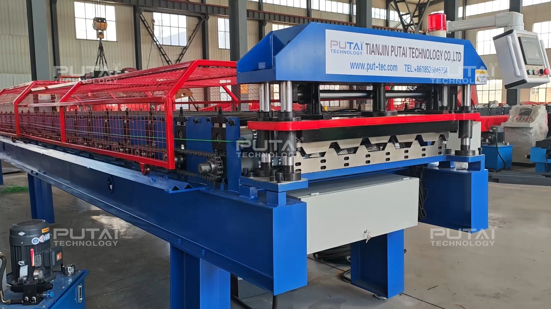 Putai Manufacturing Trapezoidal Roofing Metal Zinc Roof Sheet Roll Forming Machine 1