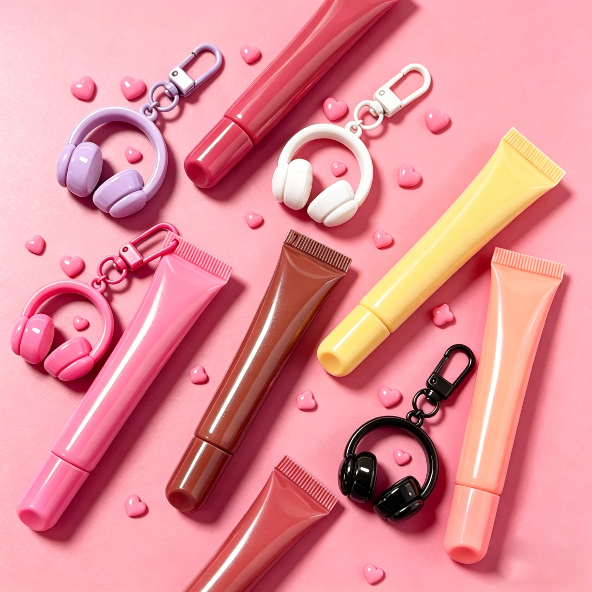 peptide keychain lip gloss with hanging hole design