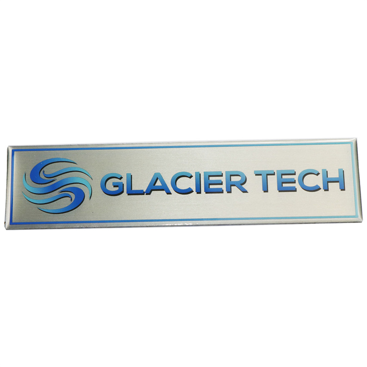 Custom Epoxy Dome Printed Aluminum Base Labels With Adhesive Backing 1