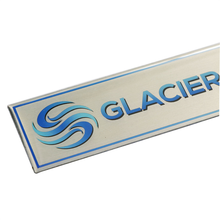Custom Epoxy Dome Printed Aluminum Base Labels With Adhesive Backing 2