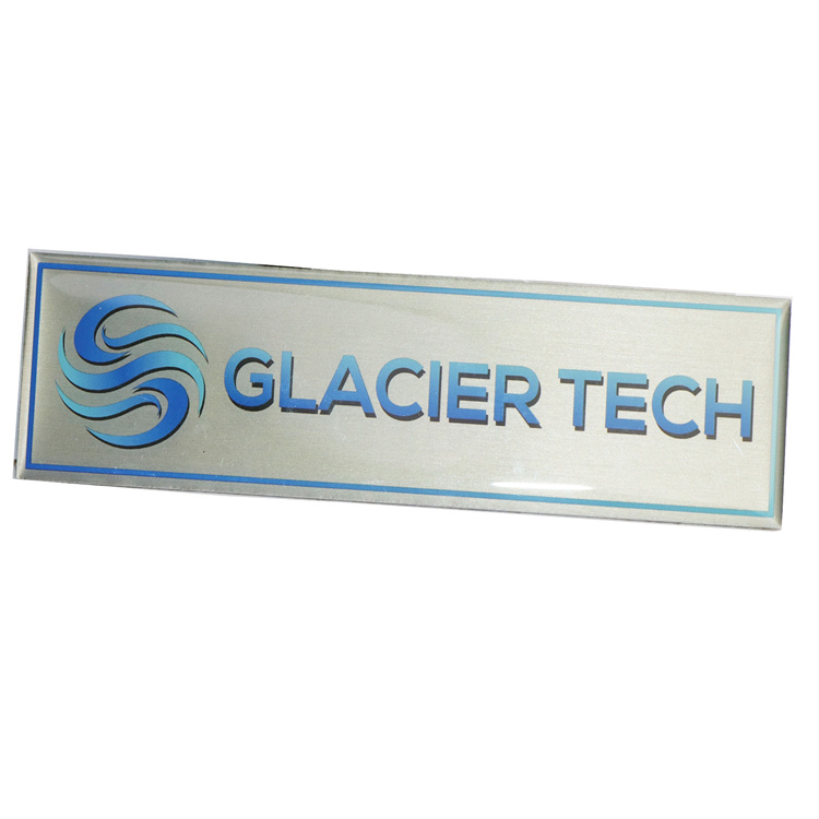 Custom Epoxy Dome Printed Aluminum Base Labels With Adhesive Backing 3