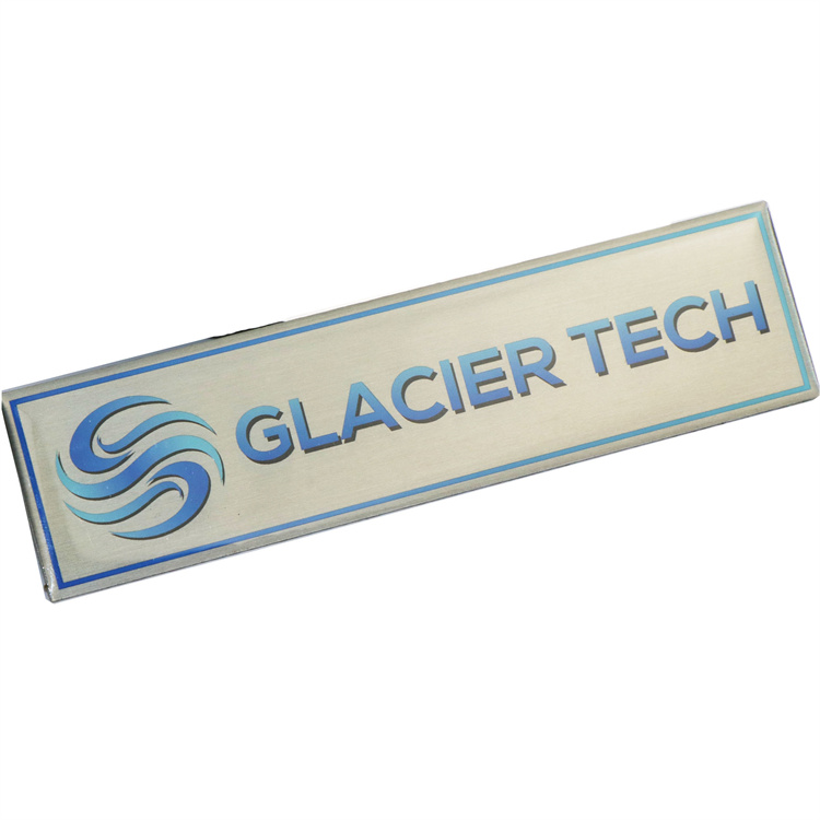Custom Epoxy Dome Printed Aluminum Base Labels With Adhesive Backing 5