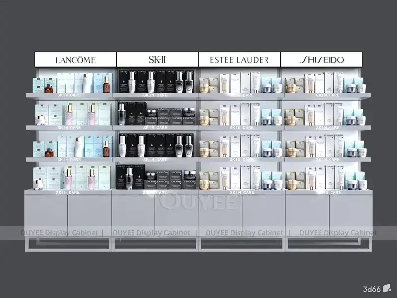 Schwarzes Revlon Beauty Wanddisplay mit Theke 1