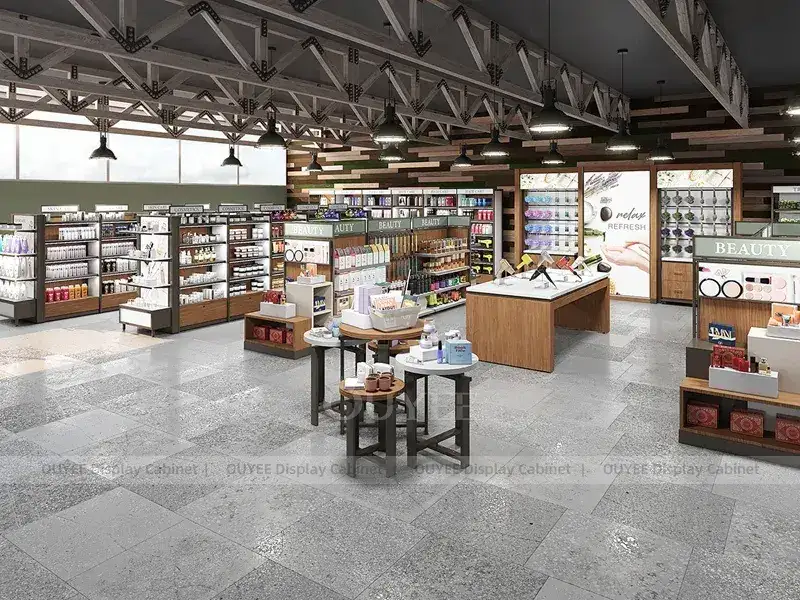 Gondole cosmétique Cream Island avec capsules d'essai rondes 1