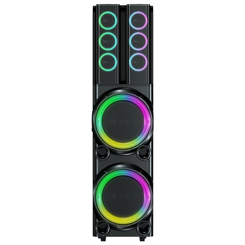 Enceinte Bluetooth portable 500 W avec deux woofers de 30 cm, quatre haut-parleurs médium-aigu de 7,6 cm, deux pavillons et éclairage d'ambiance | Deluxe AV AP-2127-2 1