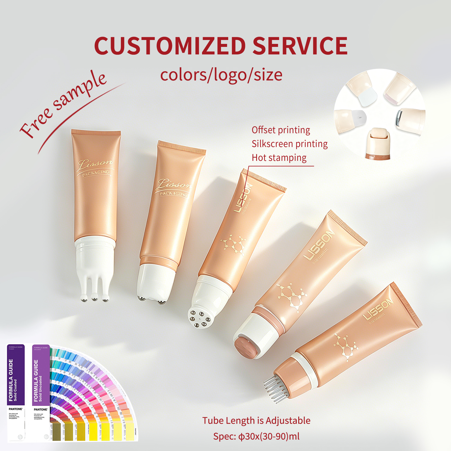 Tubos aplicadores personalizados ABL Squeeze de 30 ml a 90 ml, diámetro 30 mm 2