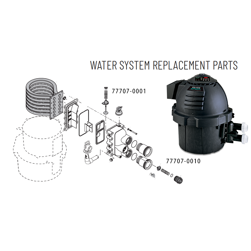Kit de régulateur thermique et de vanne de dérivation pour chauffe-piscine Pentair MasterTemp (kit de remplacement 77707-0010 + 77707-0001) 2