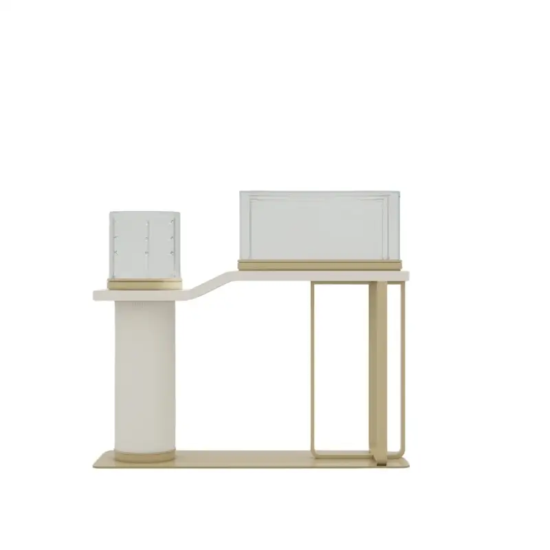 Îlot d'exposition asymétrique en verre à double zone 1