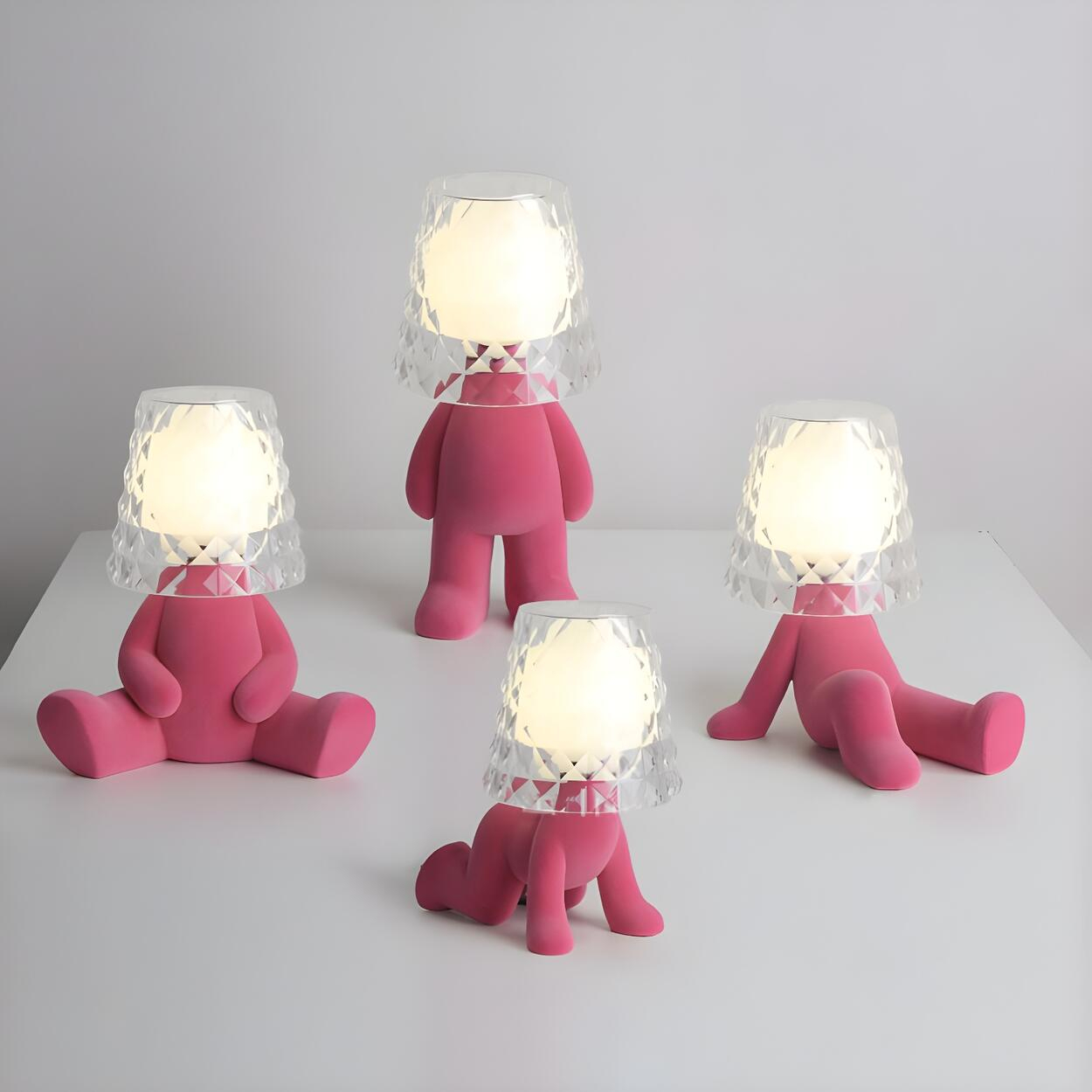 Contemporary Nordic Acrylic Lampshade Electroplating Golden Man 1-Light Table Lamp 1