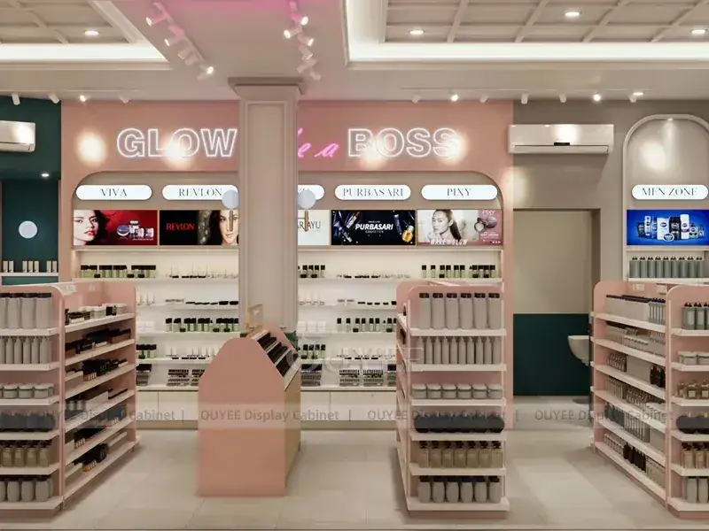 Pink-White Beauty Store mit grünem Tresen 1