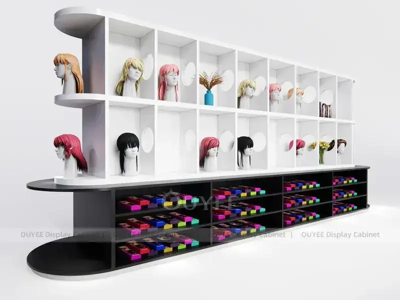 Weißer Perücken-Wandschrank mit farbenfrohen Schubladen 1