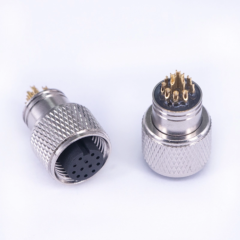 M12 A-Coded 12-Pin Female  Industrial Circular Connector for Industrial Automation ADAMICU 1