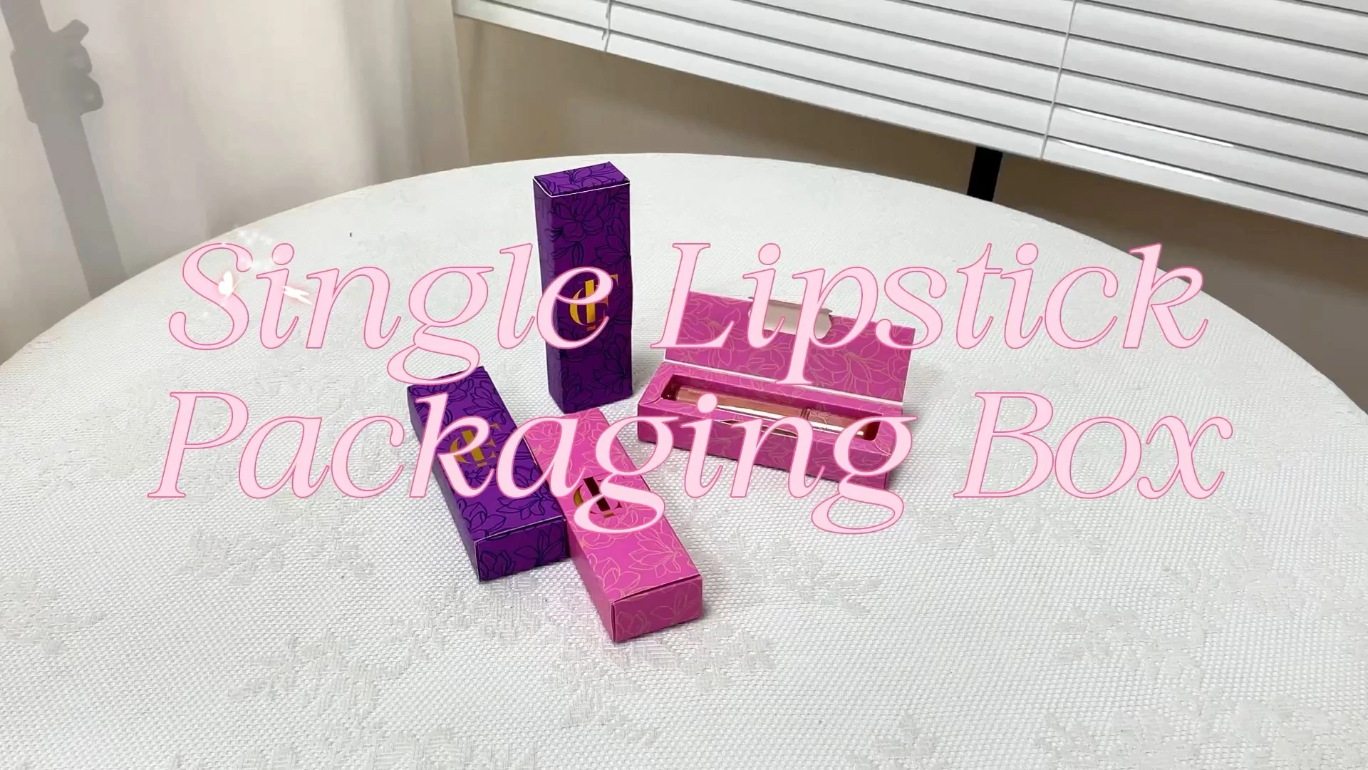 CF Custom Floral Print Recycled Materials Cosmetic Paper Box with Silver Foil Logo Embossing & UV for Lipstick Lip Gloss Packaging 1