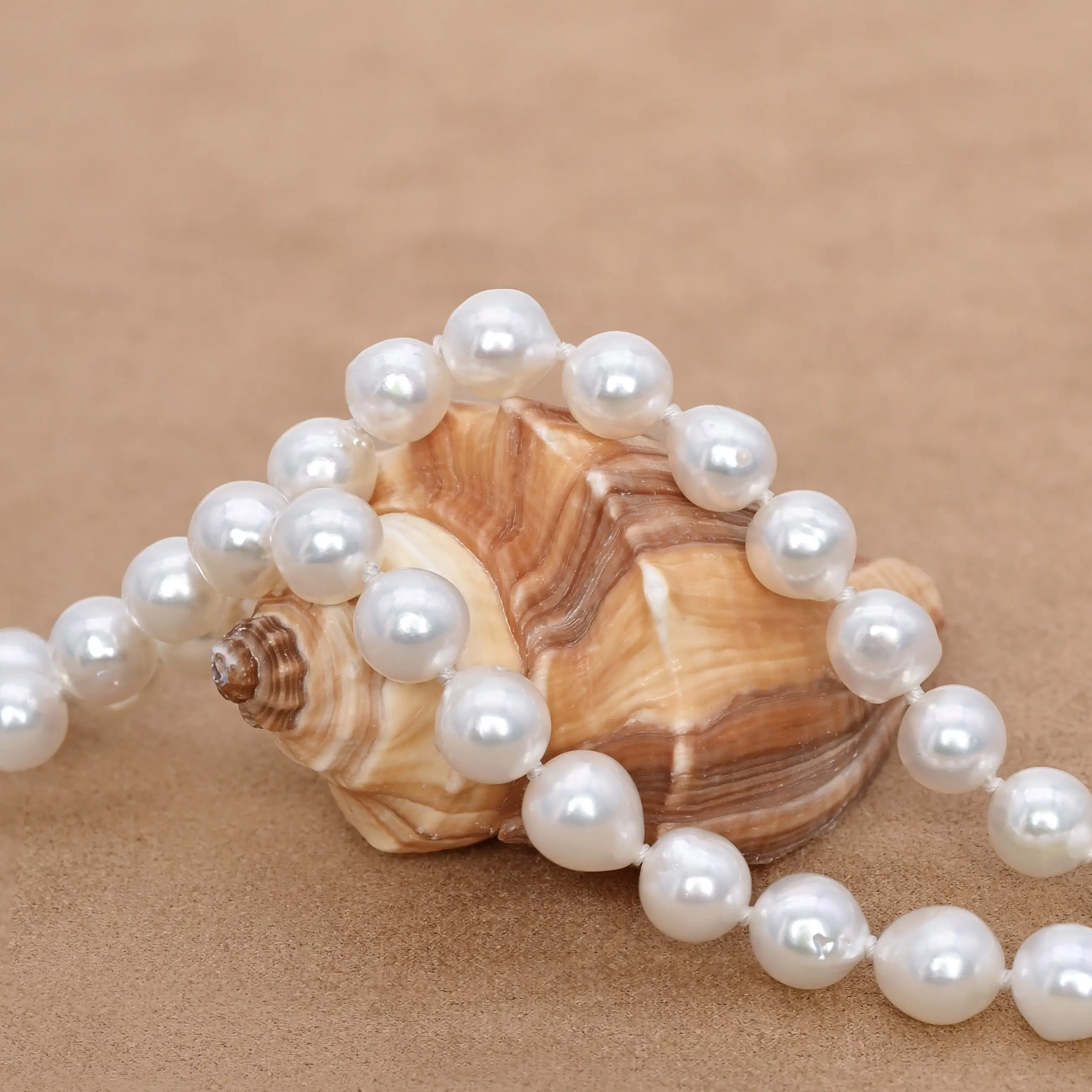 Collar de perlas Akoya de 8-9 mm con cierre de plata S925 | Clásico collar de perlas blancas de agua de mar 1