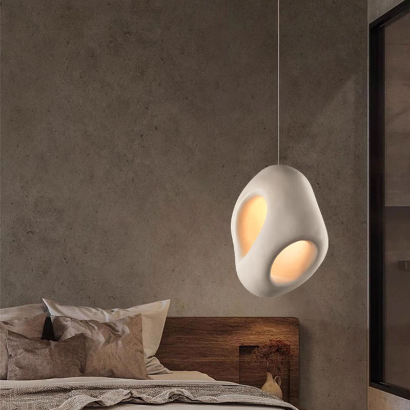 Подвесной светильник в форме гнезда в стиле ваби-саби 1