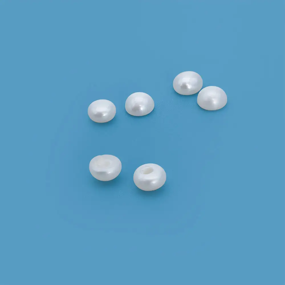 Perlas sueltas de agua dulce de grado 5A, de 3-4 mm, con forma de botón de pan, para la fabricación de joyas. 1