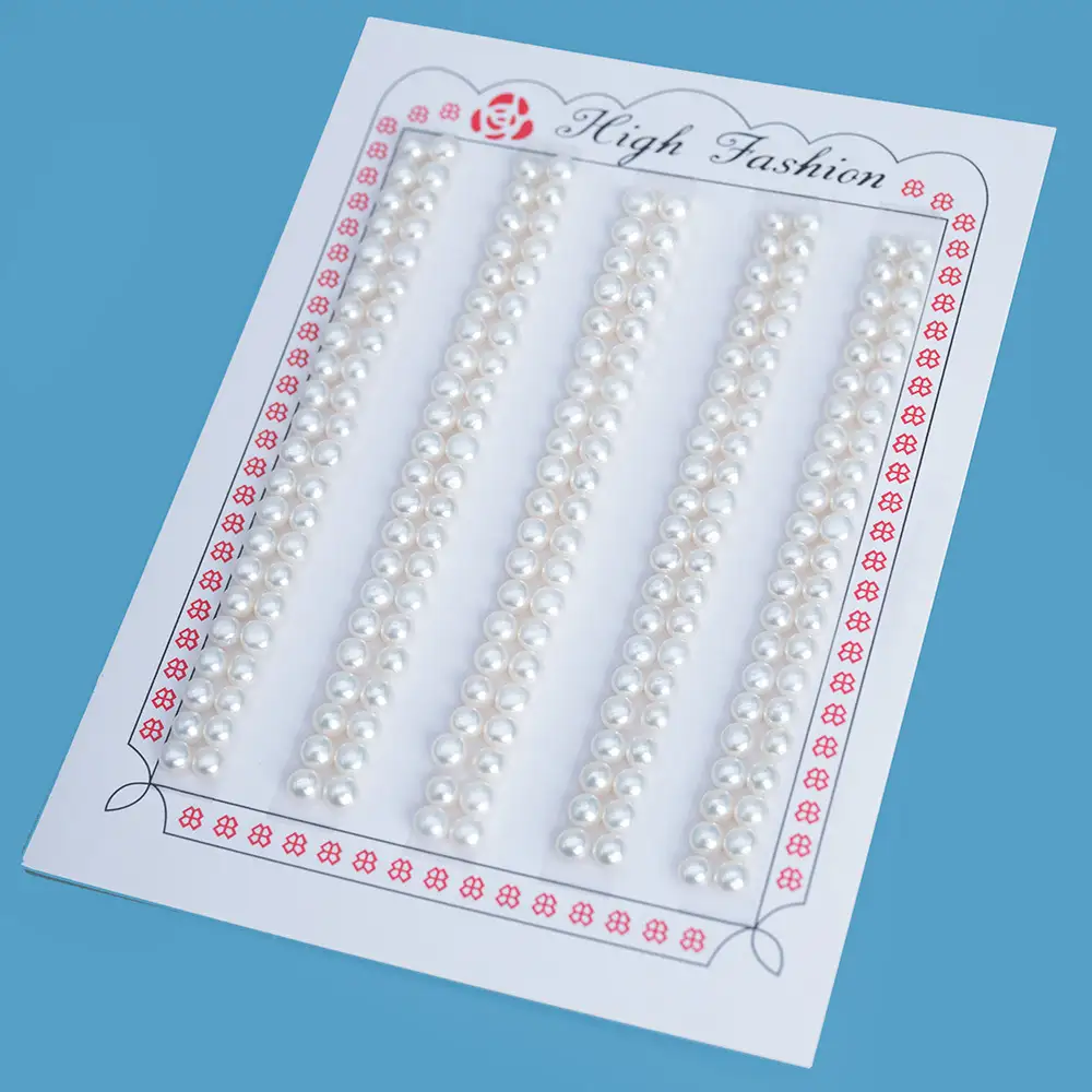 Perlas sueltas de agua dulce de grado 5A, con forma de botón de pan, de 5-6 mm, para la fabricación de joyas. 1