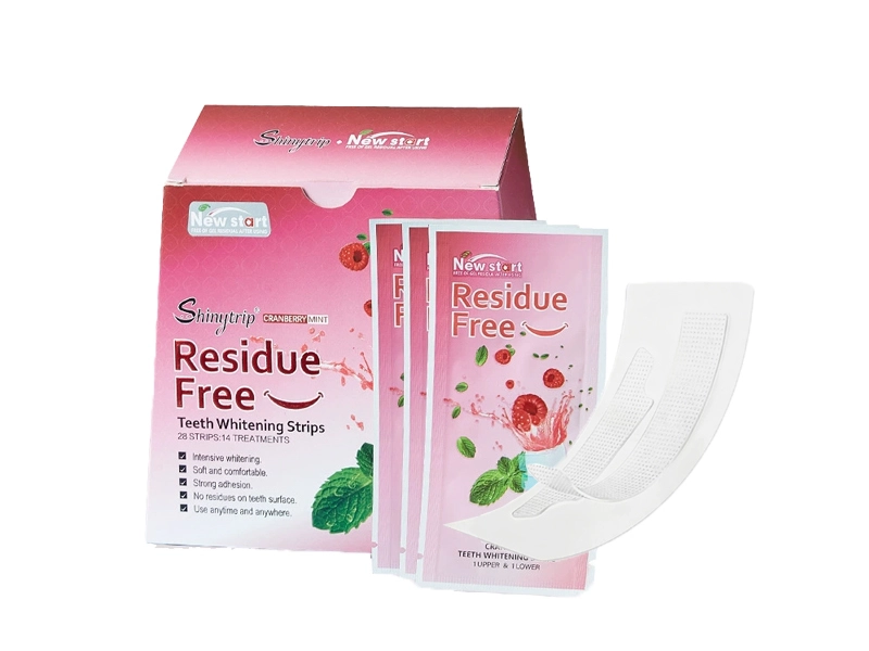 Cranberry Flavor Gel Residue Free Teeth Whitening Strips 1