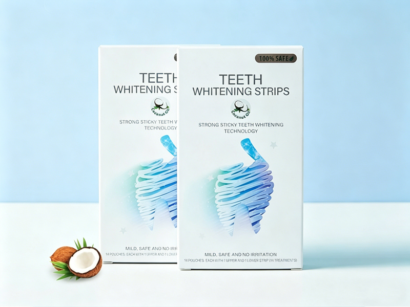 Tiras blanqueadoras de dientes con aceite de coco 1