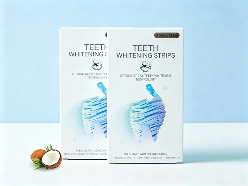 Teeth whitening strips with coconut oil 1