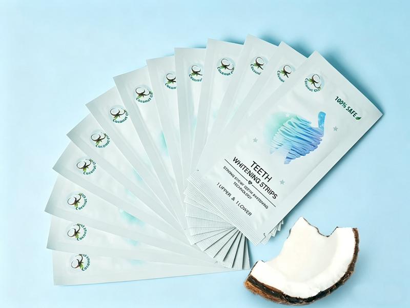 Tiras blanqueadoras de dientes con aceite de coco 2