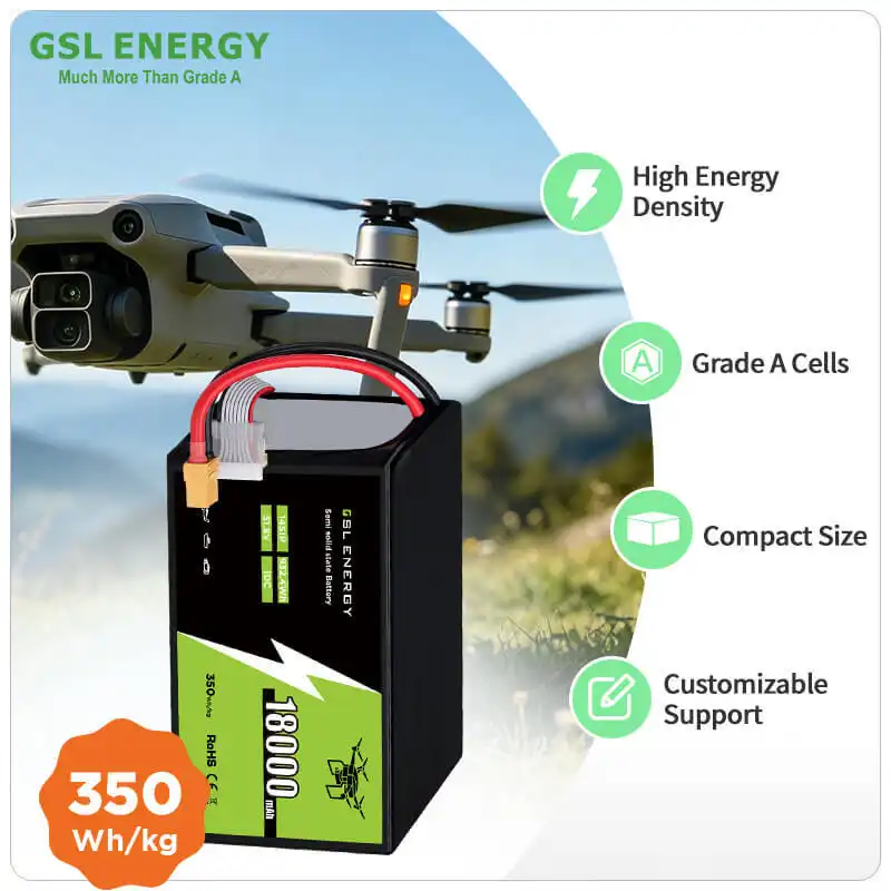 6S 22,2 V 18 Ah UAV-Batterie, halbfeste Lithium-Drohnenbatterie, direkt ab Werk lieferbar
