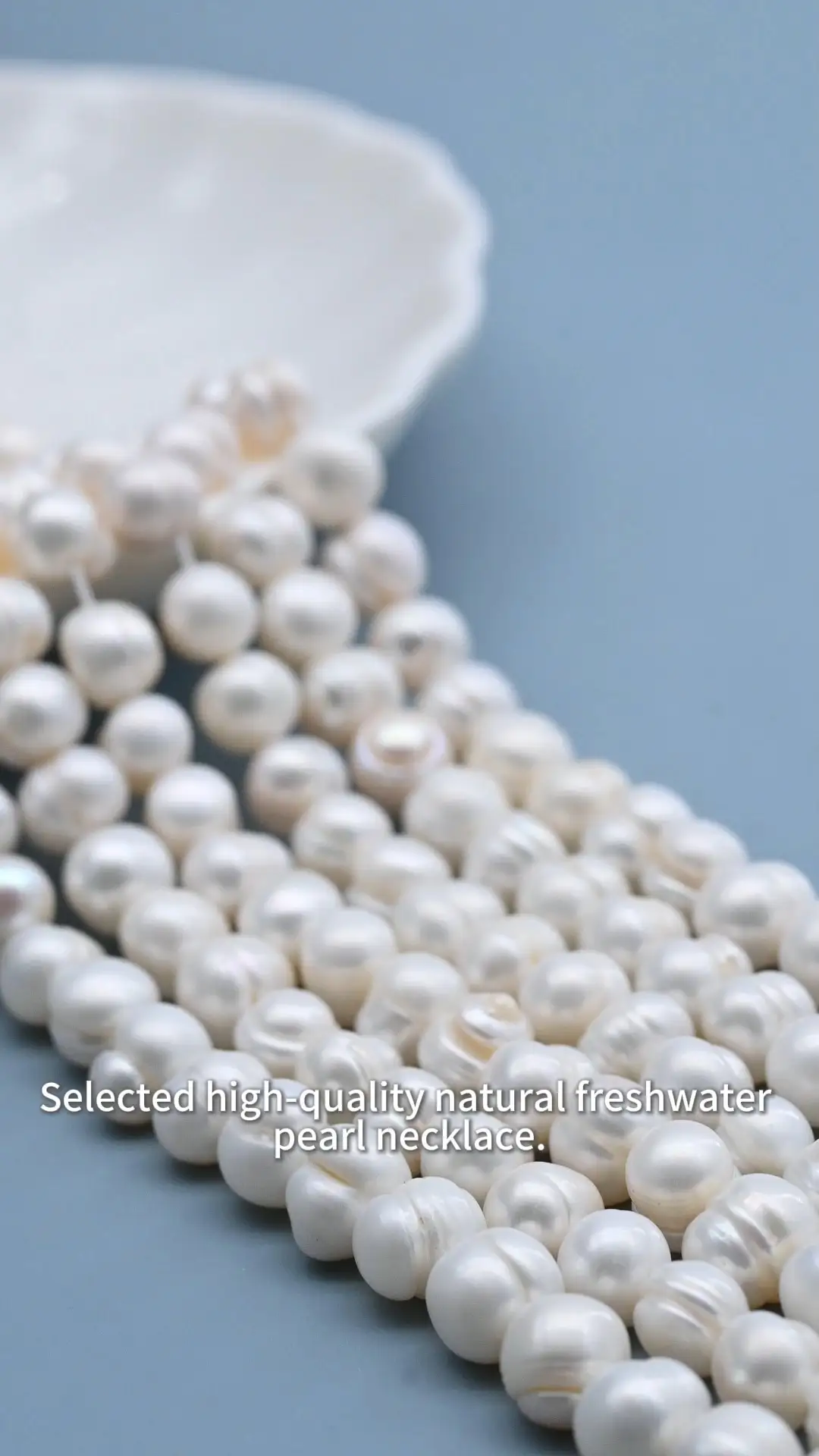 9-10mm 2A White Potato Shape Natural Freshwater Pearl Strand for Jewelry Making 1