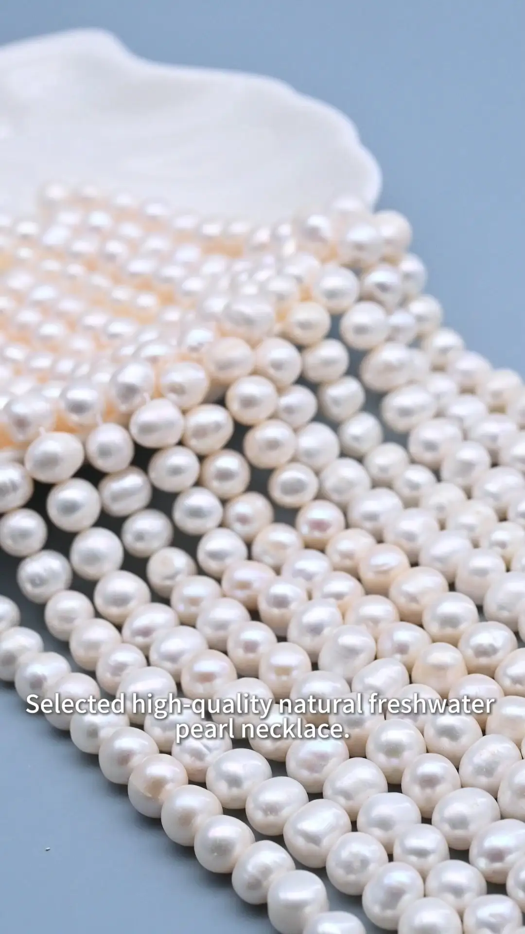 9-10mm 4A White Potato Shape Natural Freshwater Pearl Strand for Jewelry Making 1