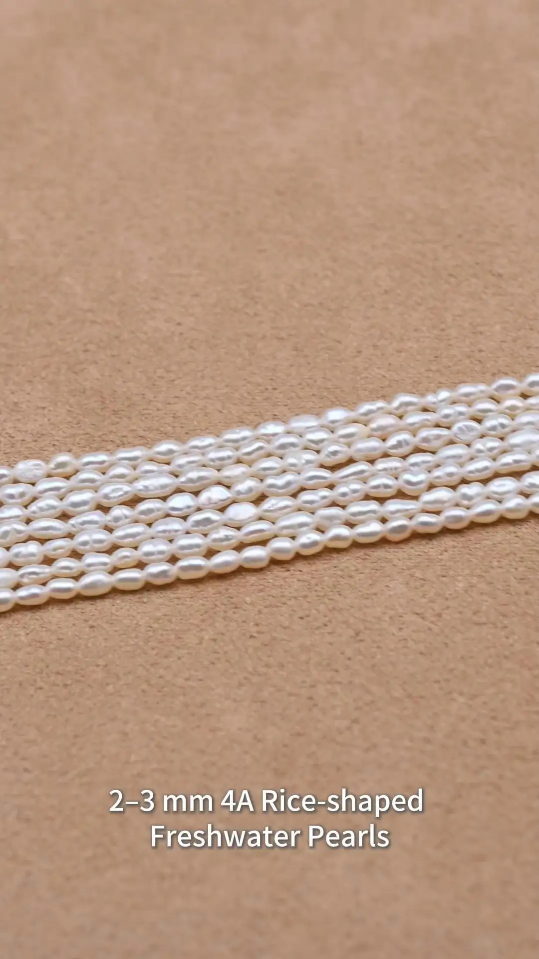 2-3mm 4A White Rice Shape Natural Freshwater Pearl Strand for Jewelry Making 1