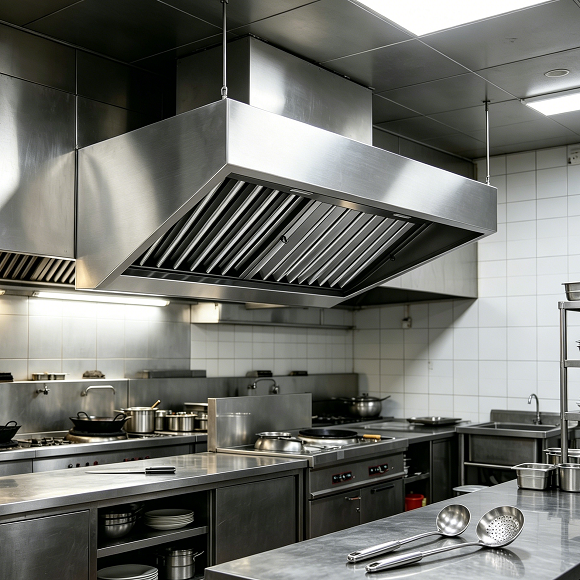 Campana extractora industrial Kaesid de alta resistencia con filtros para cocinas industriales de hostelería. 4