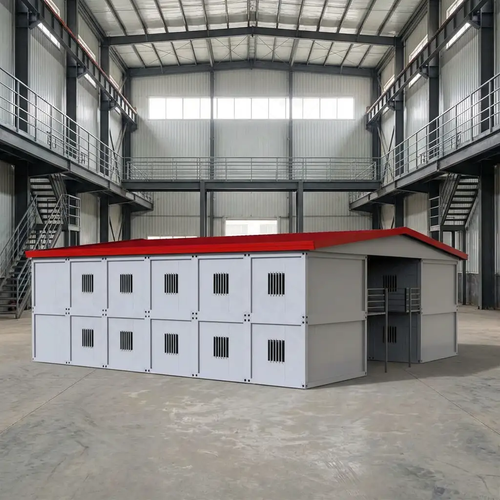 Maison modulaire moderne de deux étages, immeuble d'appartements résidentiels préfabriqués 1