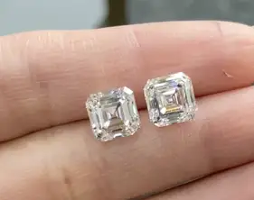 14k white gold 1.5ct Asscher cut earrings 1