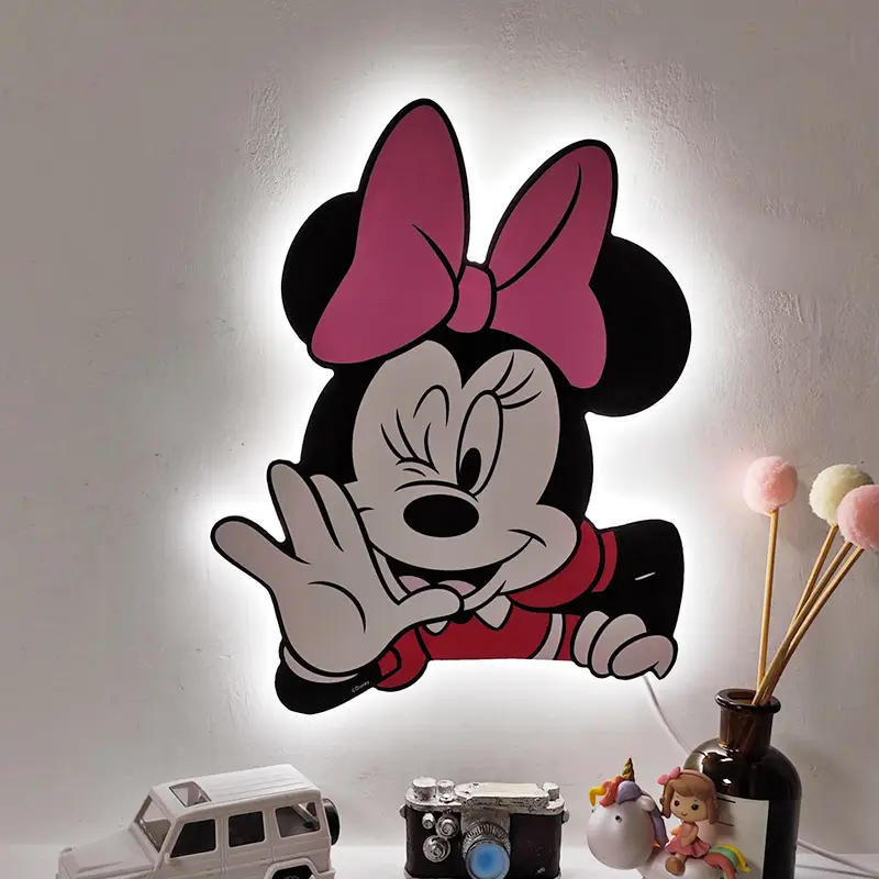 Licensed Minnie Mouse LED Wall Lamp, Cartoon Backlit Decor Light for Interior Decor 1