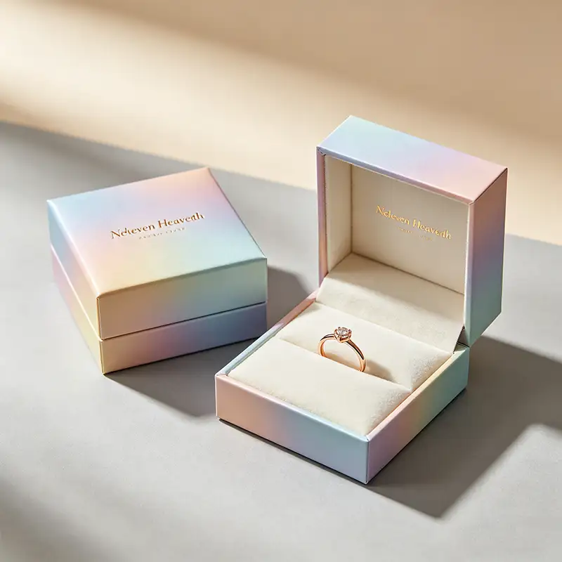 Custom Logo Double Door Drawer Watch Necklace Bracelet Gift Wrap Small Square Recyclable Rigid Paperboard Packaging Jewelry Box 1