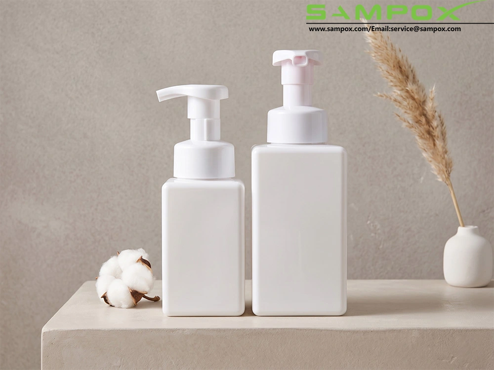 Square White PET Foaming Pump Bottle Collection 1