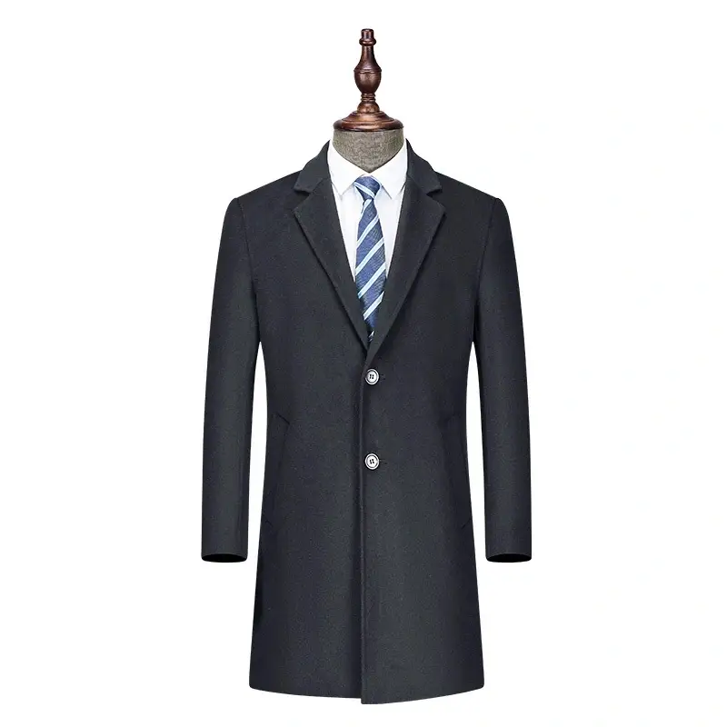 DMS5002 Herrenmantel, marineblau, 50 % Wolle, doppelseitig 1