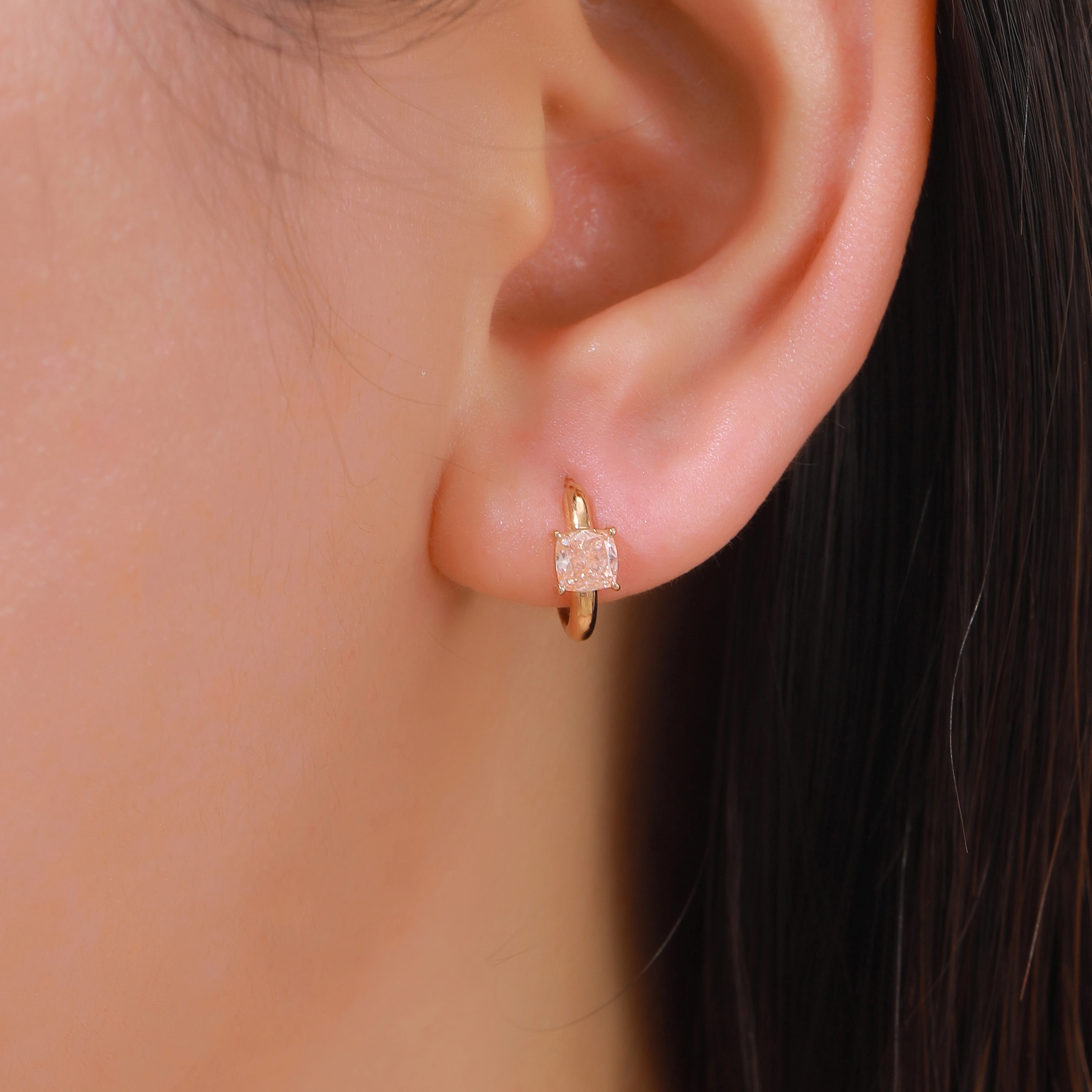 0.86ct Pink Cushion Lab Diamonds Earrings 18K Yellow Gold Classic Design Earrings ZKFZ049 1