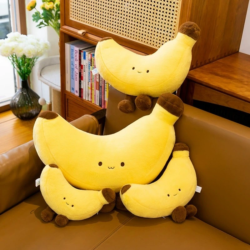 Cute Banana Plush Pillow, Soft Kawaii Fruit Stuffed Banana Toy 1
